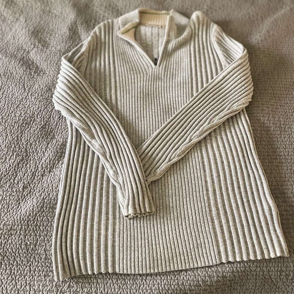 DKNY cream men’s half zip sweater (xxl)